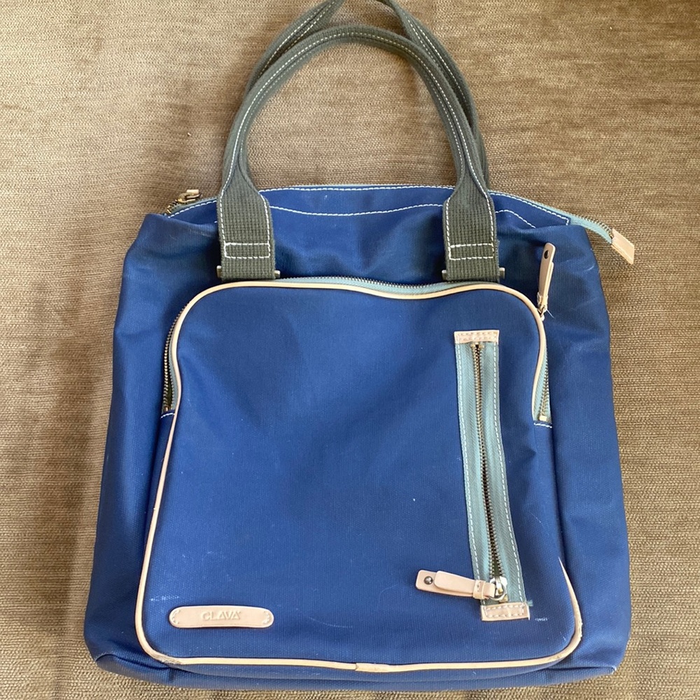 Clava waxed canvas multi pocket bag with shoulder straps